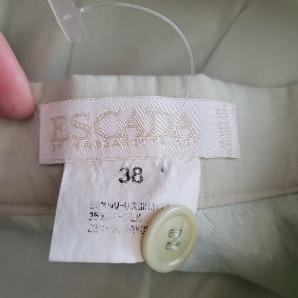Escada by margaretha Ley womens 38 US 8 Med green skirt wool silk blend FLAWED - Picture 3 of 14